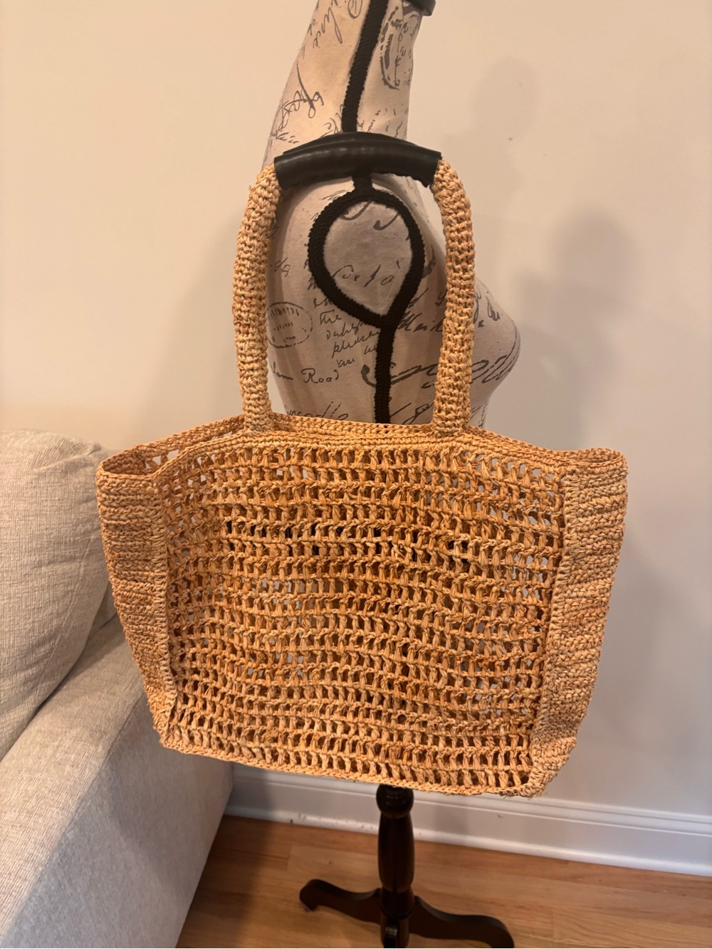 Jonathan Simkhai Raffia Tote Neutral - Picture 2 of 6